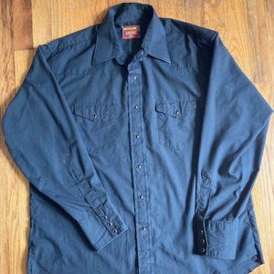 Vintage Rustler Black Pearl Snap Western Shirt